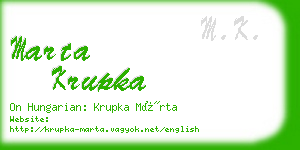 marta krupka business card